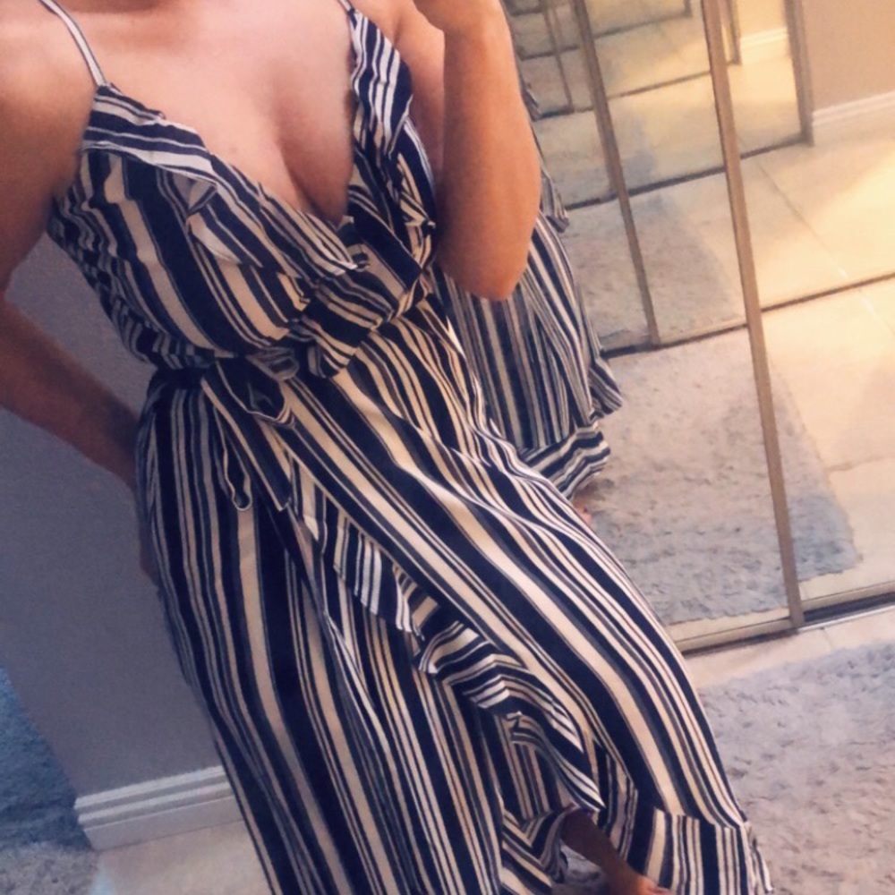 Aqua wrap nautical dress - Picture 2 of 5